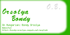 orsolya bondy business card